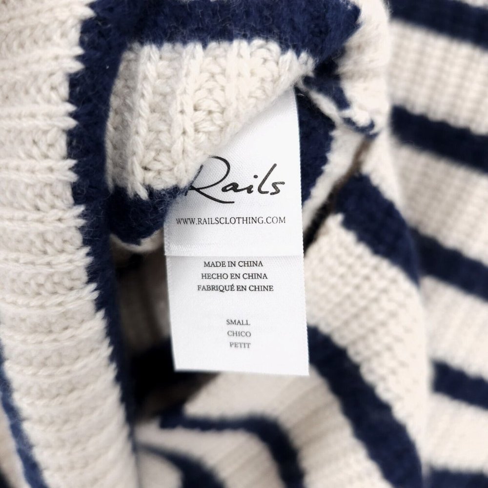 Nwt Rails Claudia Sweater Cream Navy Blue Stripe … - image 7